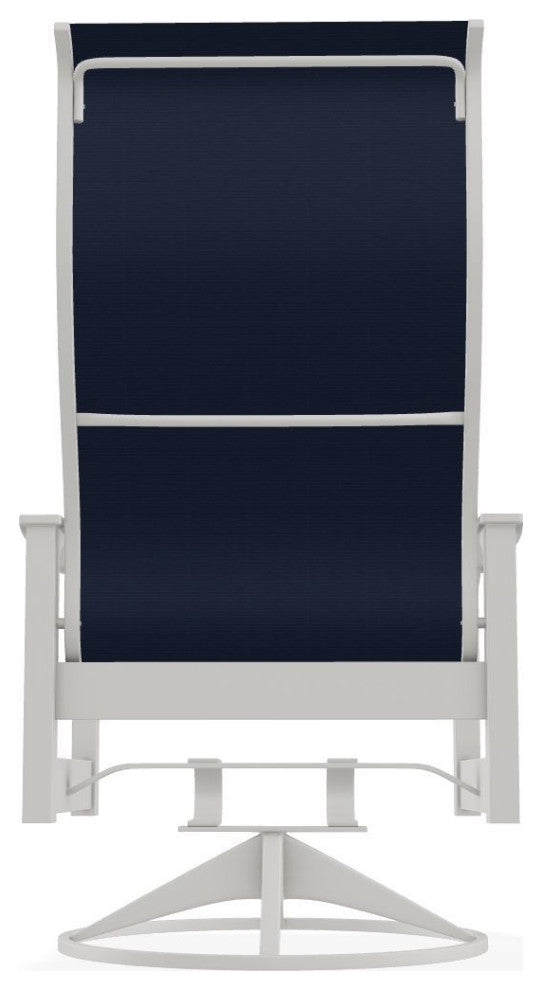 Leeward Sling Outdoor Swivel Rocker, Navy/Snow