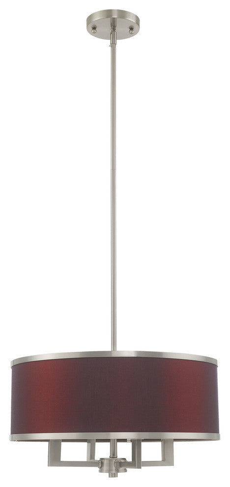 Livex Lighting Brushed Nickel 4-Light Pendant Chandelier