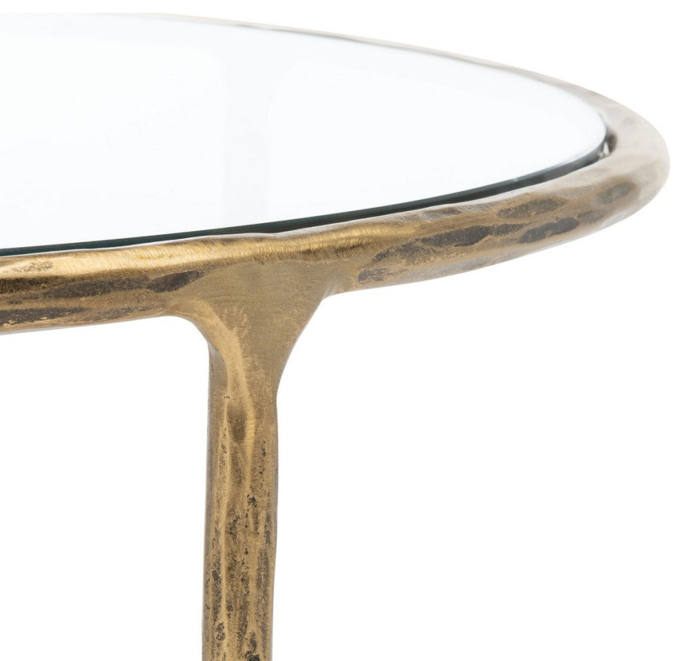 Safavieh Couture Jessa Round Metal Coffee Table, Brass