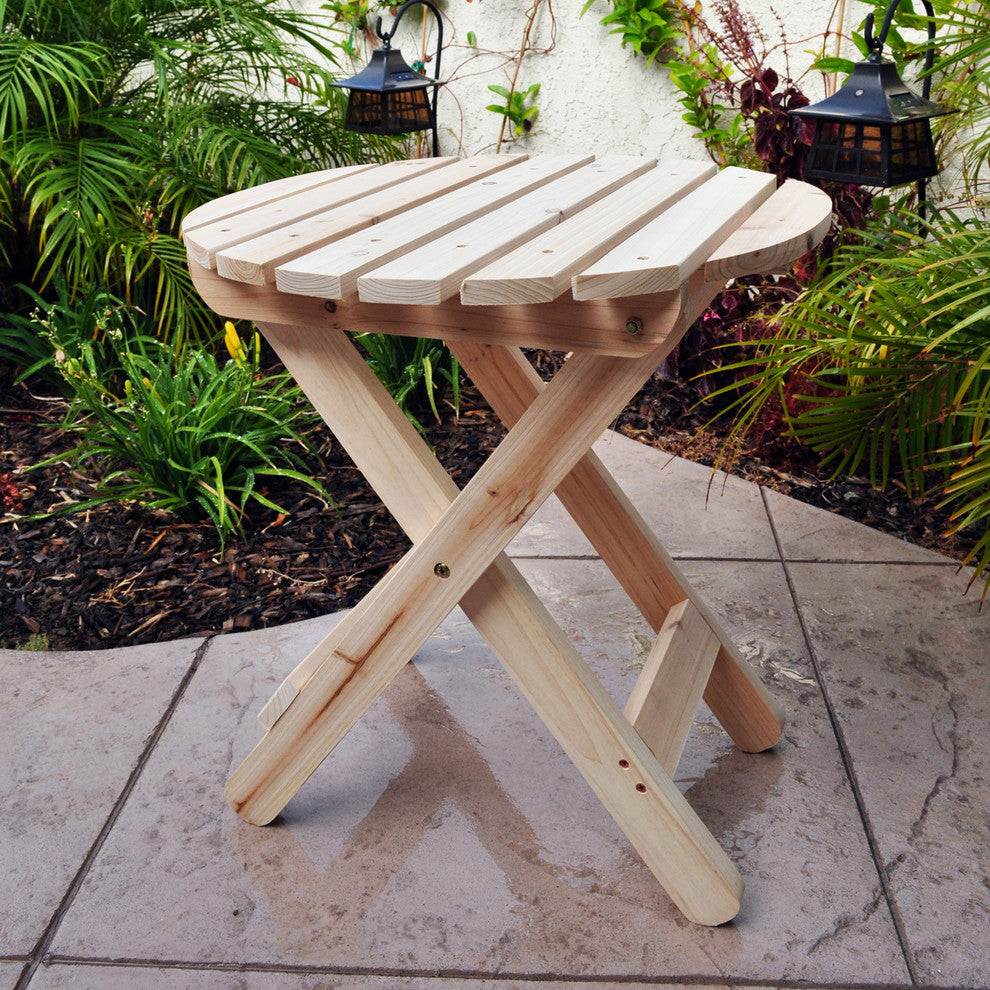 Adirondack Folding Table, Natural, Round