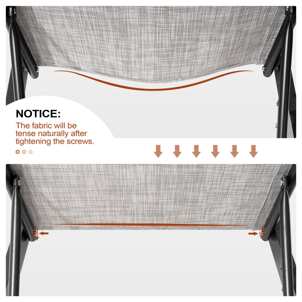 Outdoor Patio Aluminum Adjustable Chaise Lounge Chairs (Set of 2), Earth