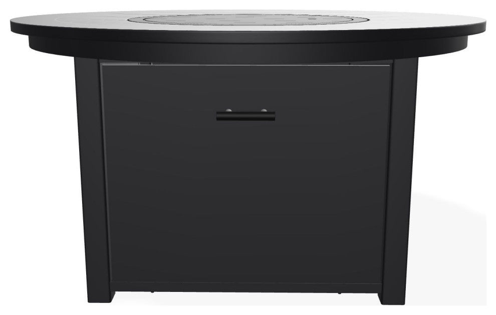 42" Marine Grade Fire Table with Propane Shelf, Black/Black