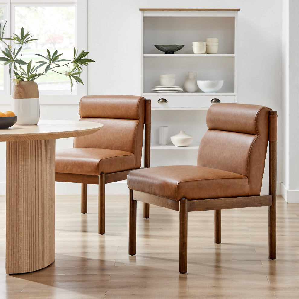 Micah Dining Side Chair, Vintage Cider, Faux Leather
