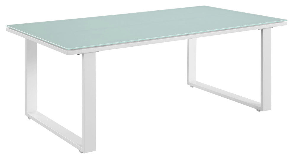 Fortuna Outdoor Aluminum Coffee Table, White