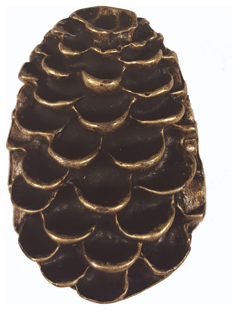 Pinecone Cabinet Knob, Antique Brass