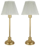Urbanest, Set of 2, Modello Lamps, Antique Gold With Cream Shades, 22 1/2" Tall