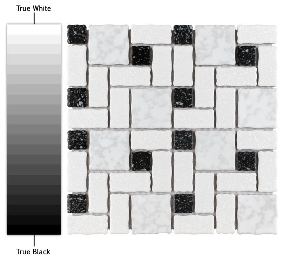 Academy White and Black Porcelain Floor and Wall Tile