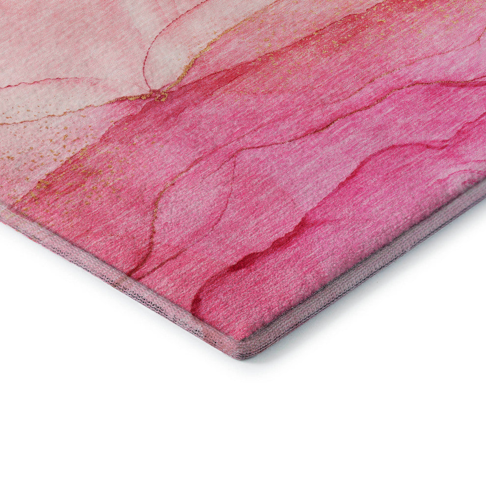 Premium Machine Washable Mayfield AMF507 Pink 8' x 8' Round Rug
