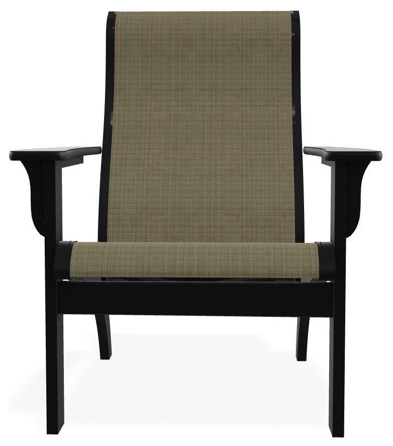 Adirondack Sling Outdoor Adirondack Armchair, Elevation Stone/Black