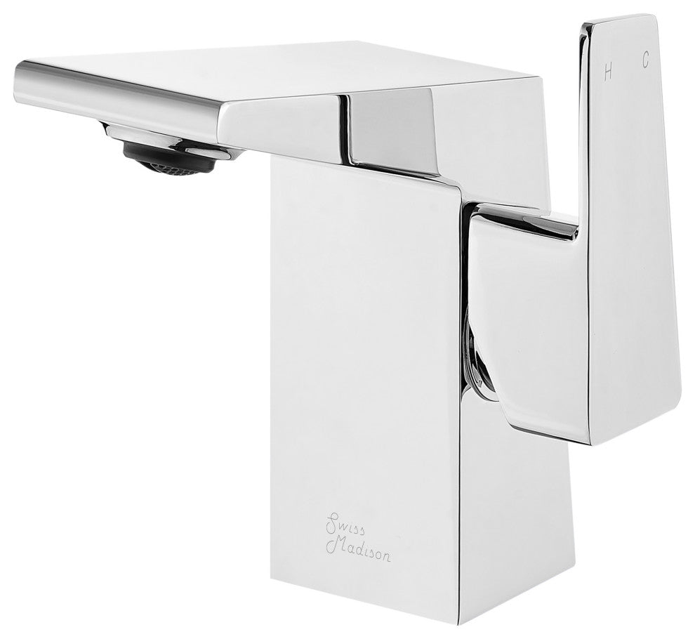 Carre Single Hole Single Handle Bathroom Faucet, Chrome