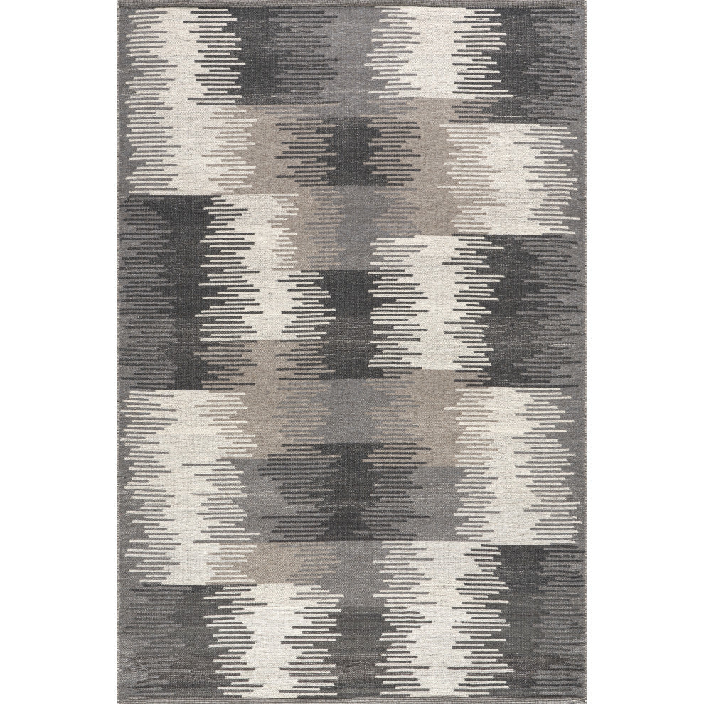 Memento Abstract Reversible Wool Area Rug, Charcoal 3' x 5'