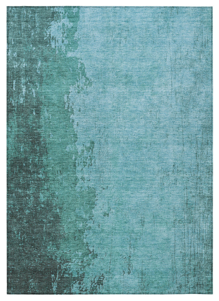Machine Washable Indoor/Outdoor Chantille ACN1904 Teal 10' x 14' Rug