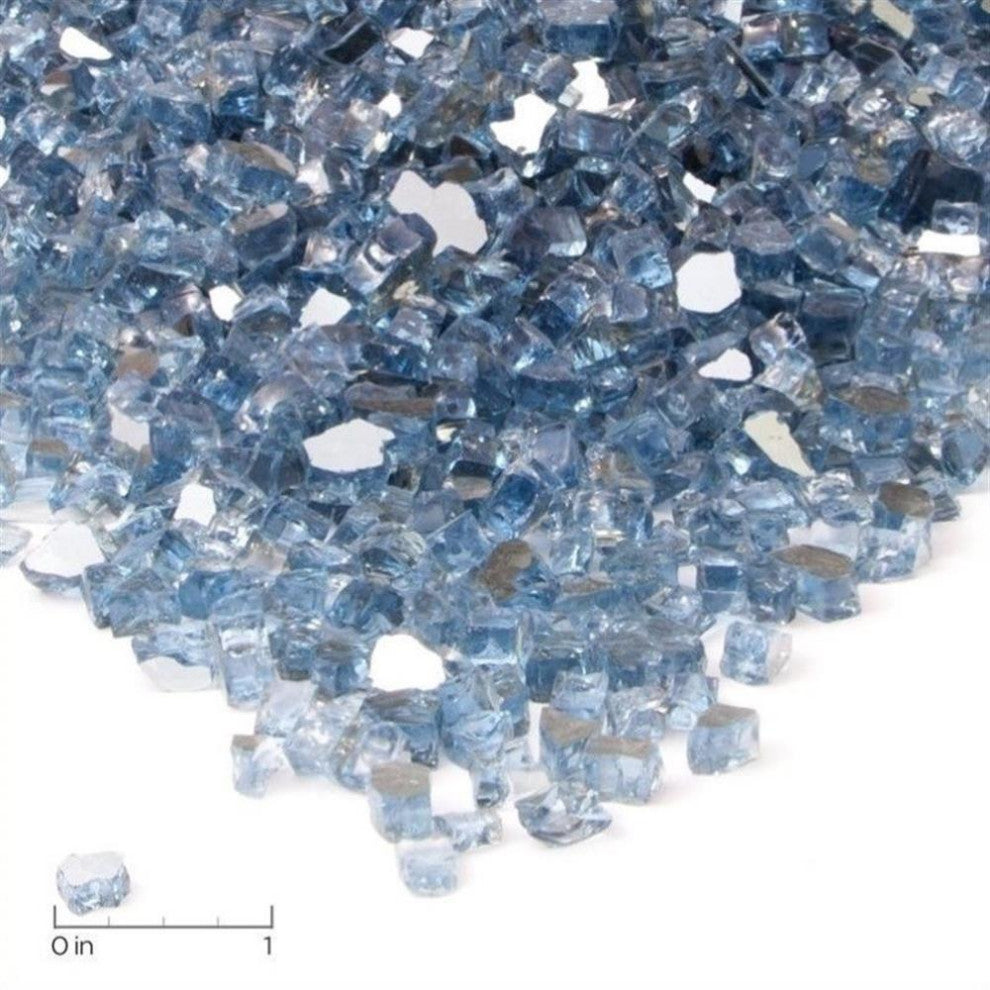 Real Flame Reflective Fire Glass in Blue