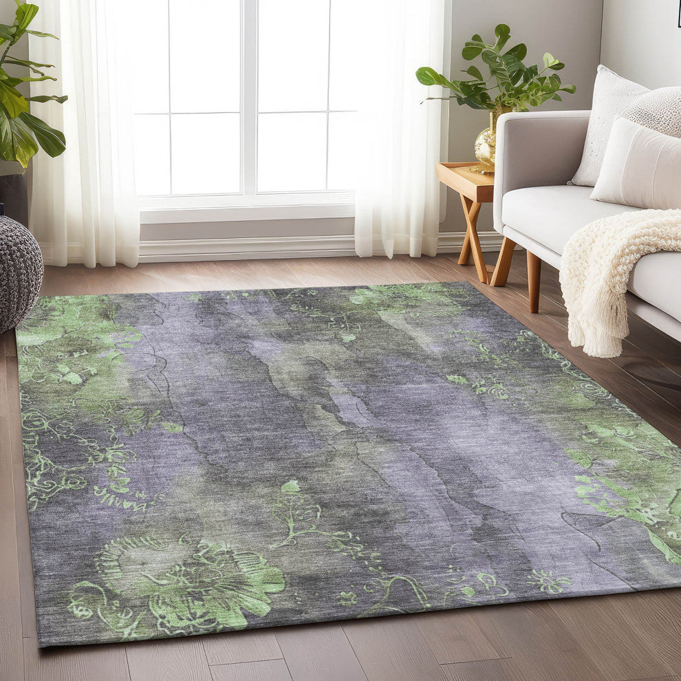 Machine Washable Indoor/Outdoor Chantille ACN1869 Violet 10' x 14' Rug