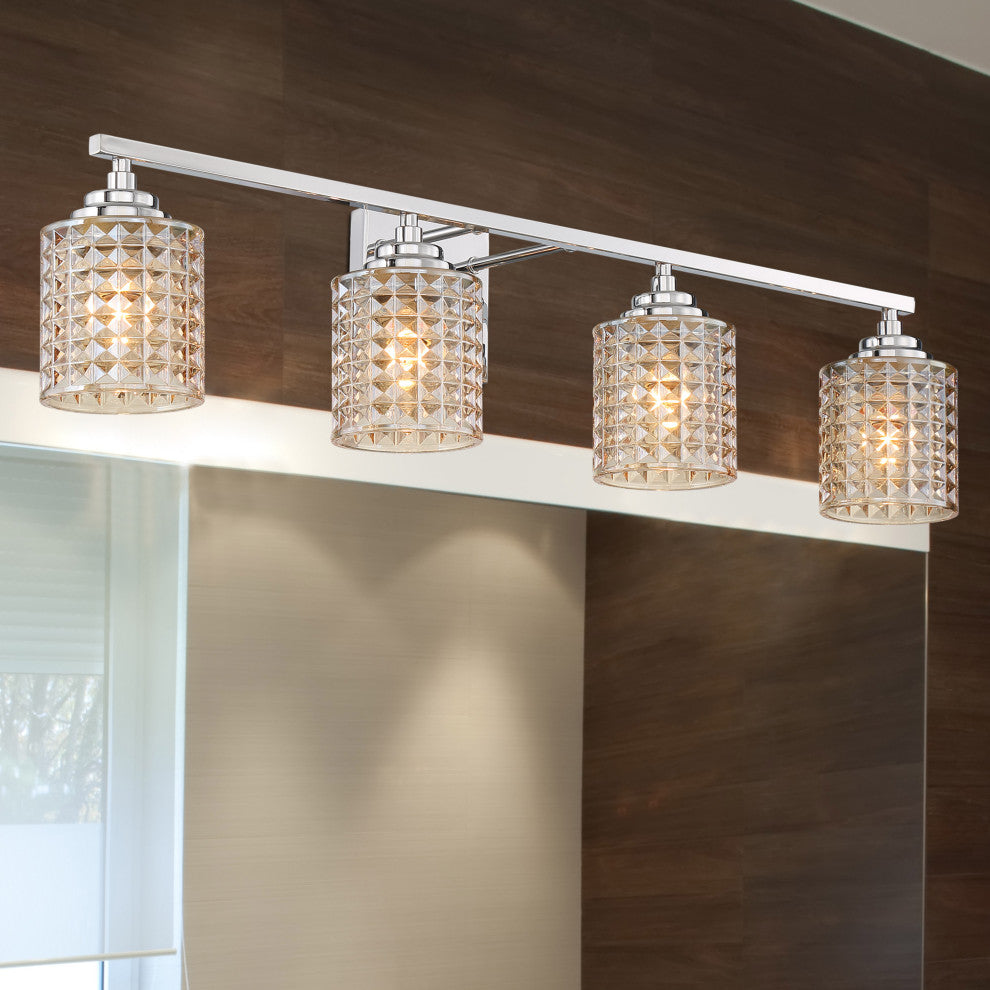 4-Light Dimmable Chrome Vanity Light