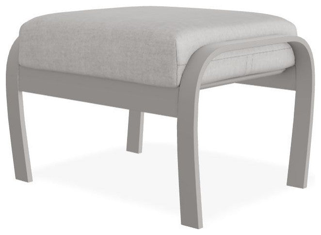 Belle Isle Cushion Outdoor Ottoman, Charter Silk/Warm Gray