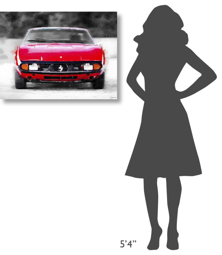 "Ferrari 365 GTC4 Front Watercolor" Fine Art Print