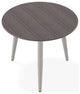 23" Round Rustic Outdoor End Table, Warm Gray
