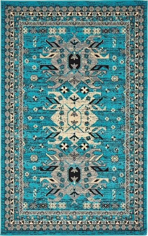 Unique Loom Turquoise Oasis Taftan 5' 0 x 8' 0 Area Rug