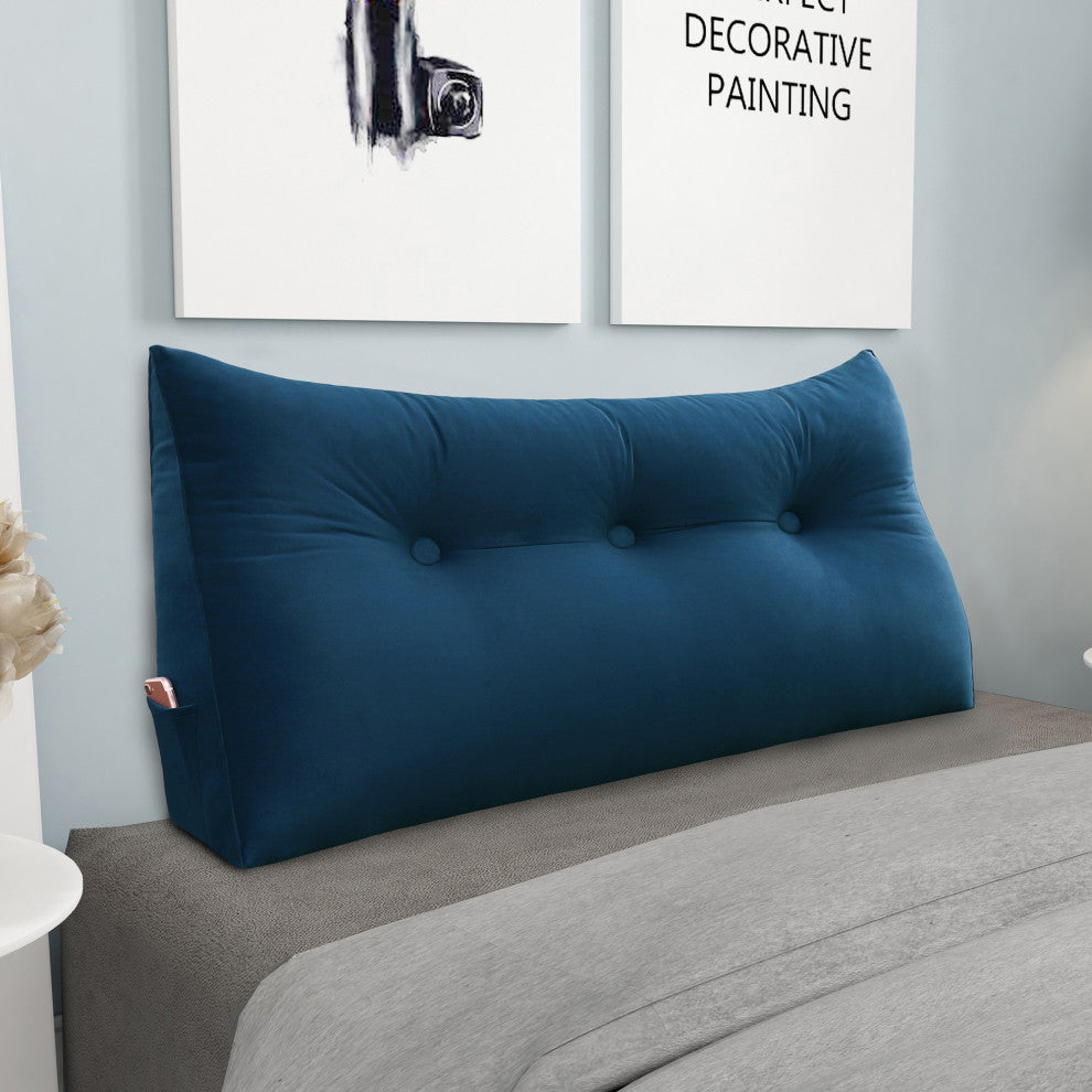 WOWMAX Bed Wedge Pillow Back Support Cushion Dorm Hostel Bed Headboard Pillow, 39x20x8