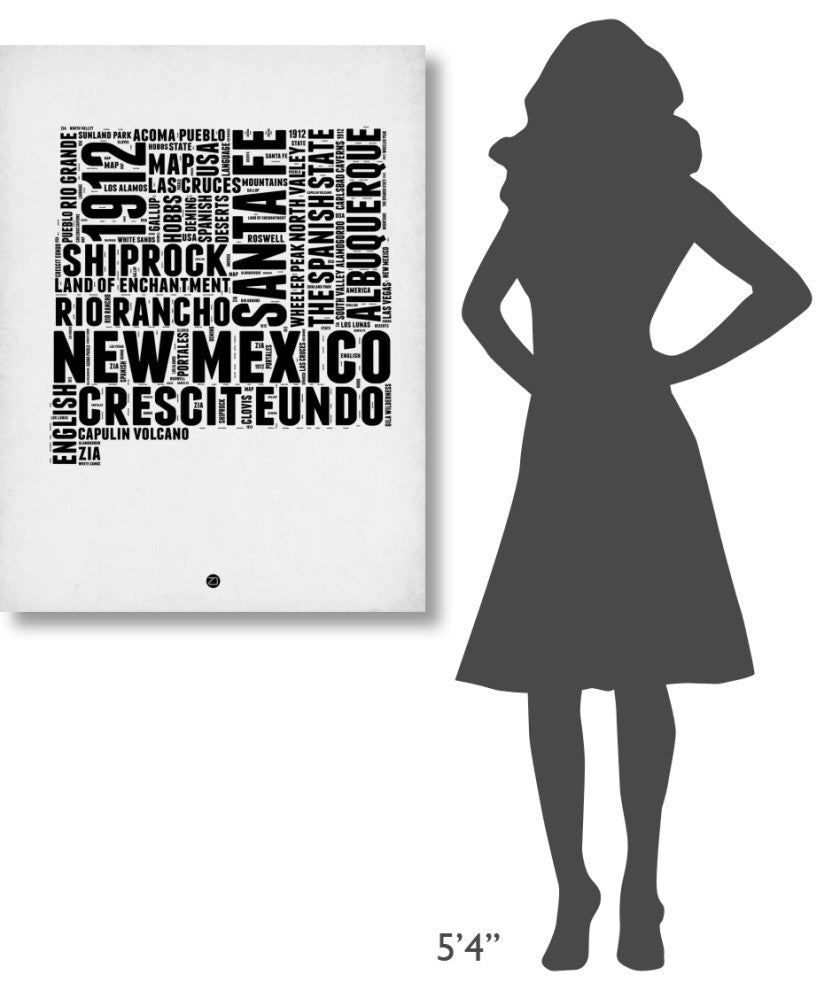 "New Mexico Word Cloud 2" Fine Art Print