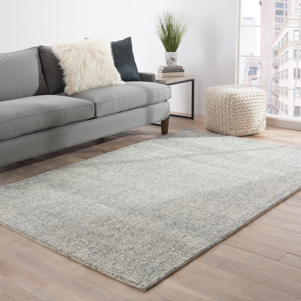 Jaipur Living Oland Handmade Solid White/Light Blue Area Rug, 8'x10'