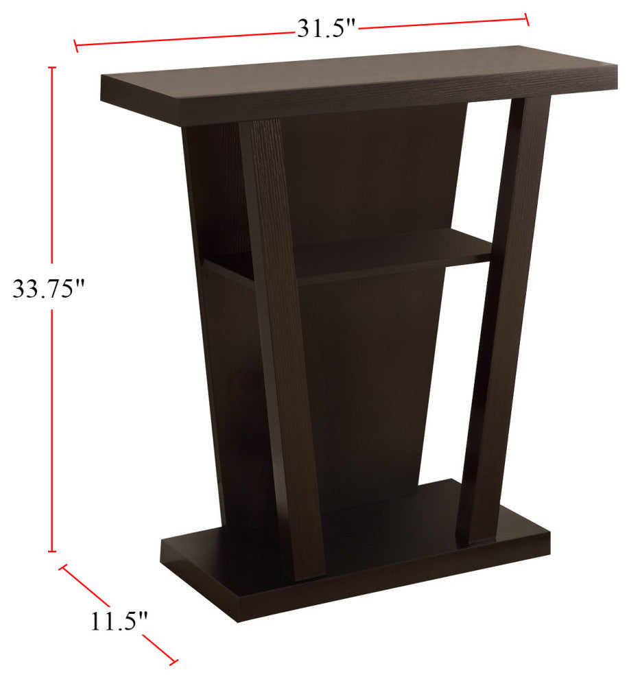 Entry Table With Shelf, Cappuccino