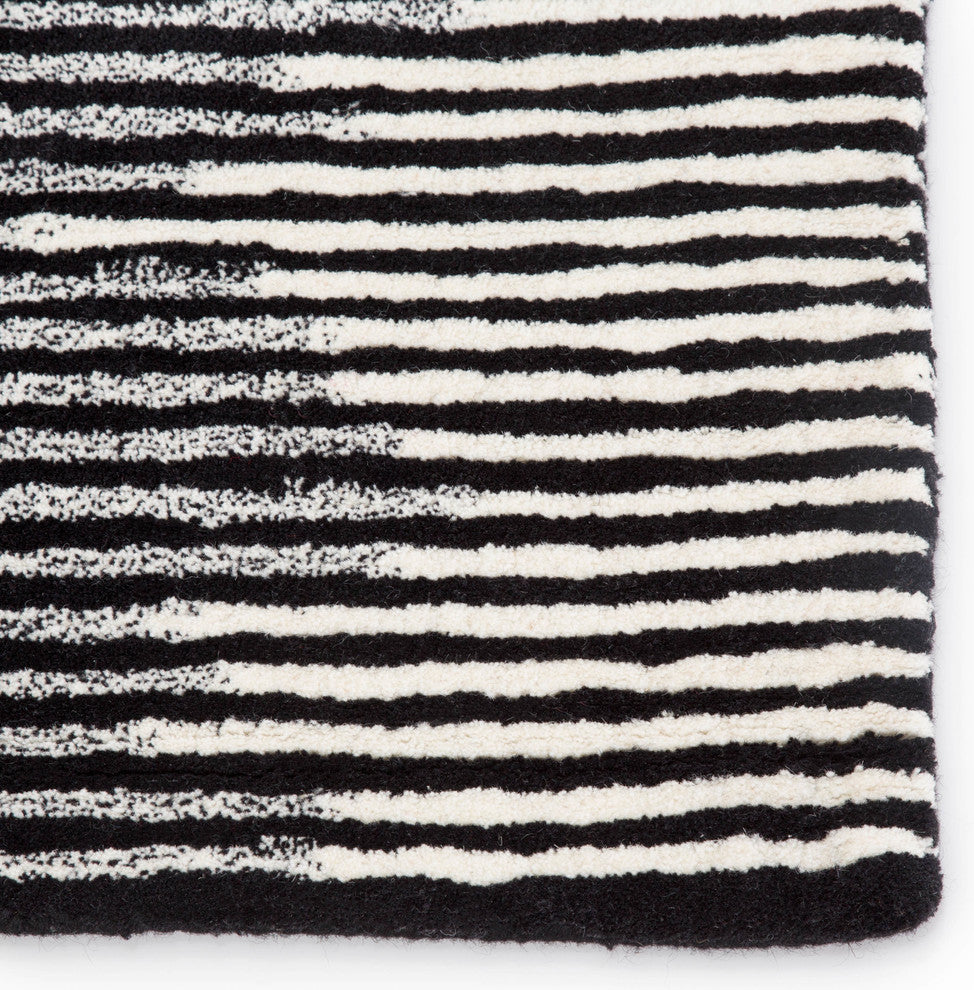 Jaipur Living Tabo Handmade Stripe Black/Cream Area Rug, 8'x10'
