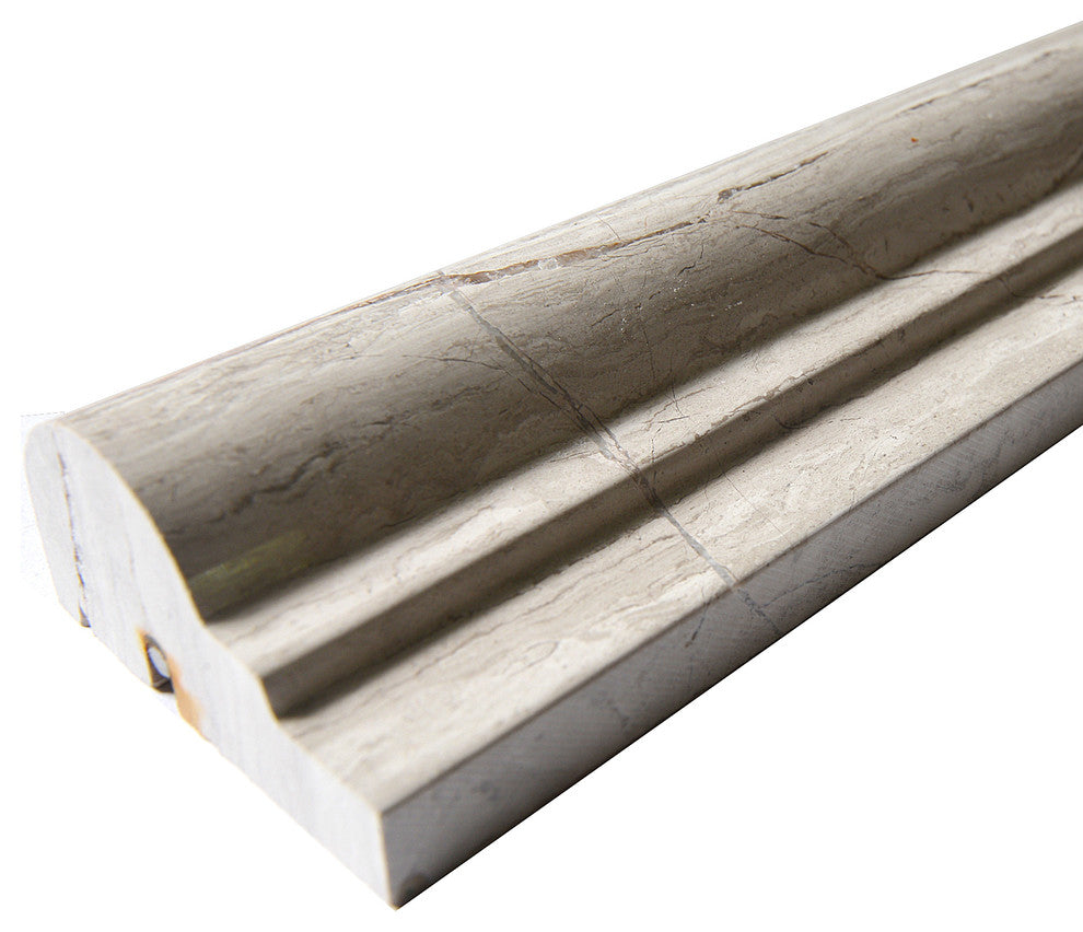 12"x2" White Oak Marble Moulding, Chair Rail Moulding, Polished, Set of 10