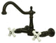 Kingston Brass Two-Handle Wall Mount Bridge Kitchen Faucet, Oil Rubbed Bronze