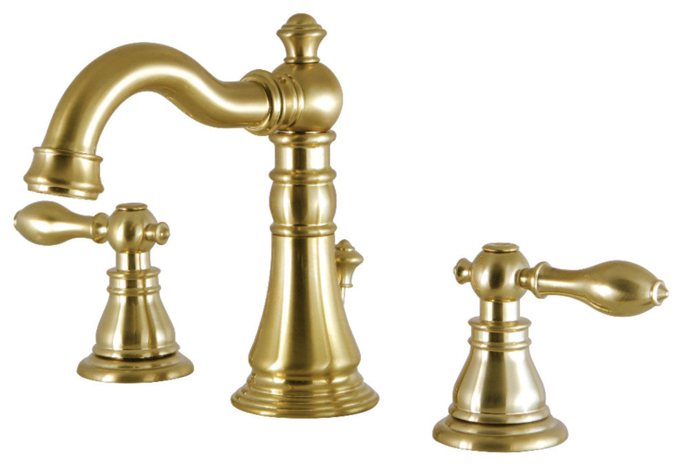 Fauceture Widespread Bathroom Faucet With Retail Pop-Up, Brushed Brass