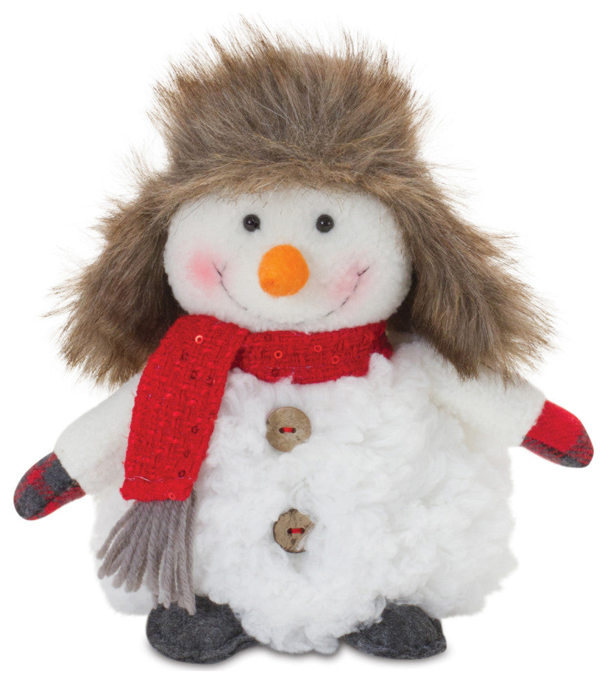 Plush Snowman With Hat and Scarf, Set of 2