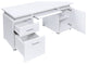 Computer Desk with 2 Drawers and Cabinet, White