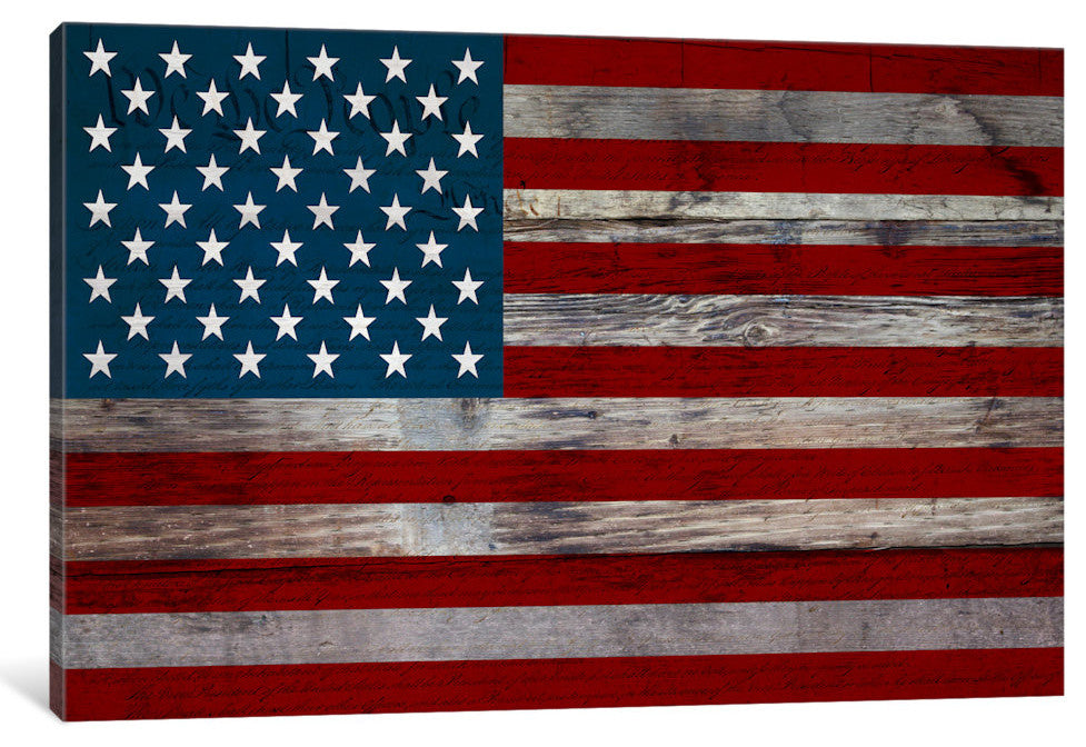 "US Constitution - American Flag, Wood Boards" by iCanvas, 40x26x1.5"