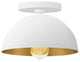 Elias Dome Semi-Flush-1-Light Matte White/Champagne Gold