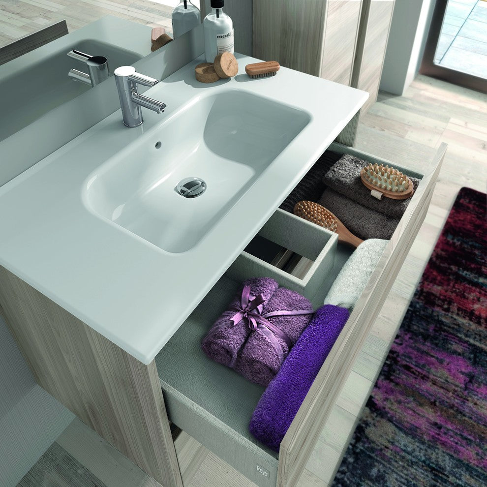 Sansa Modern Floating Bath Vanity Sensation Grey, 32 inch