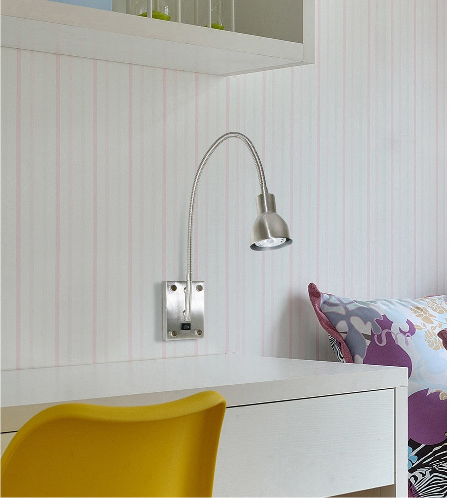 LED Gooseneck Light, Brushed Steel Finish, Brushed Steel