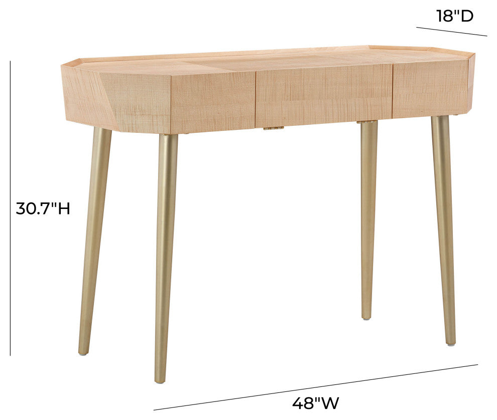 Sadie Natural Maple Vanity Desk - Natural