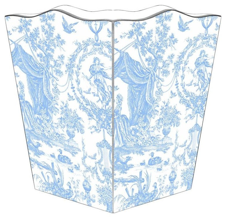 Blue Toile Wastepaper Basket