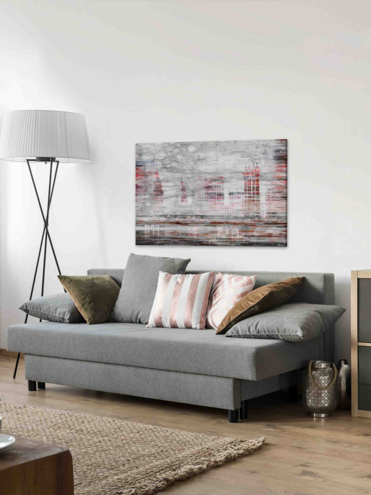 "NYC in Red" Print on Canvas, 36"x24"