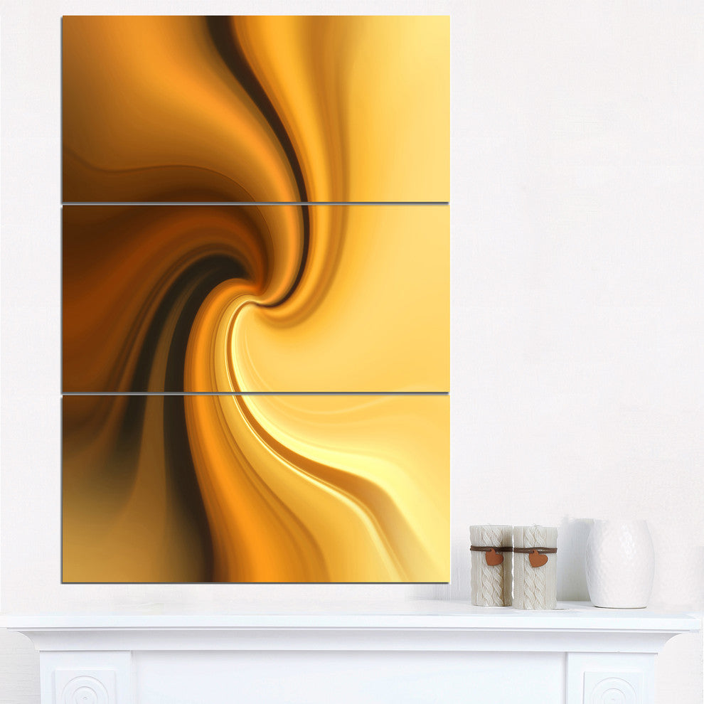 "Brown Waves Curved Texture" Digital Metal Wall Art, 3 Panels, 28"x36"