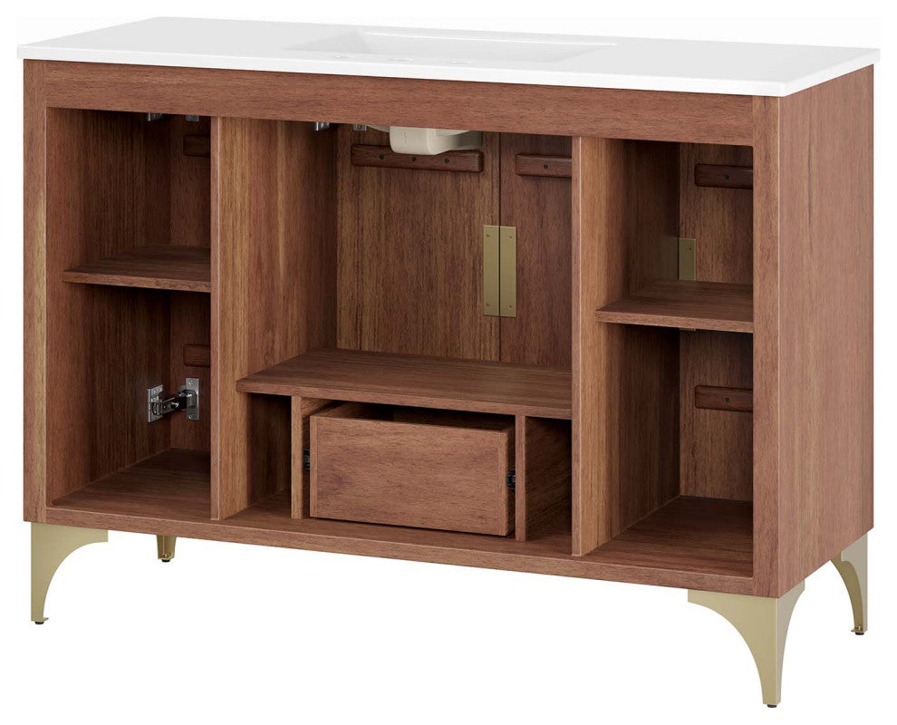 Daylight 48" Bathroom Vanity, White Walnut