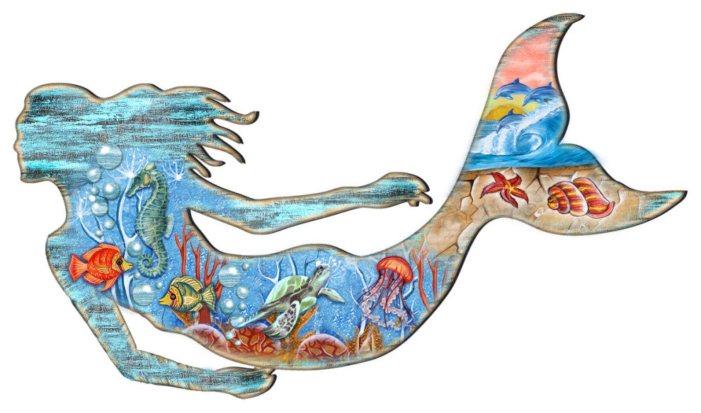Oversized SeaWorld Mermaid Outdoor Decor