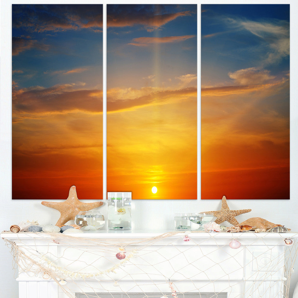 "Sunlight in Sky Above Horizon" Metal Wall Art, 3 Panels, 36"x28"