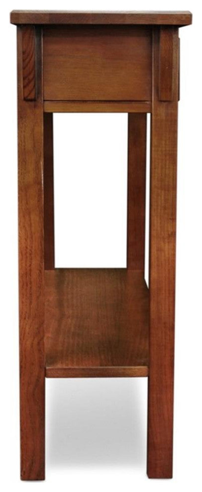 Leick Furniture Wood Mission Console Table in Russet Oak