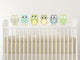 Owls Fabric Wall Decals, Set of 6, Green, 6" Tall