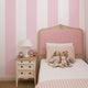 Vertical Stripe Bold Peel and Stick Vinyl Wallpaper , Pink, 24"w X 108"h