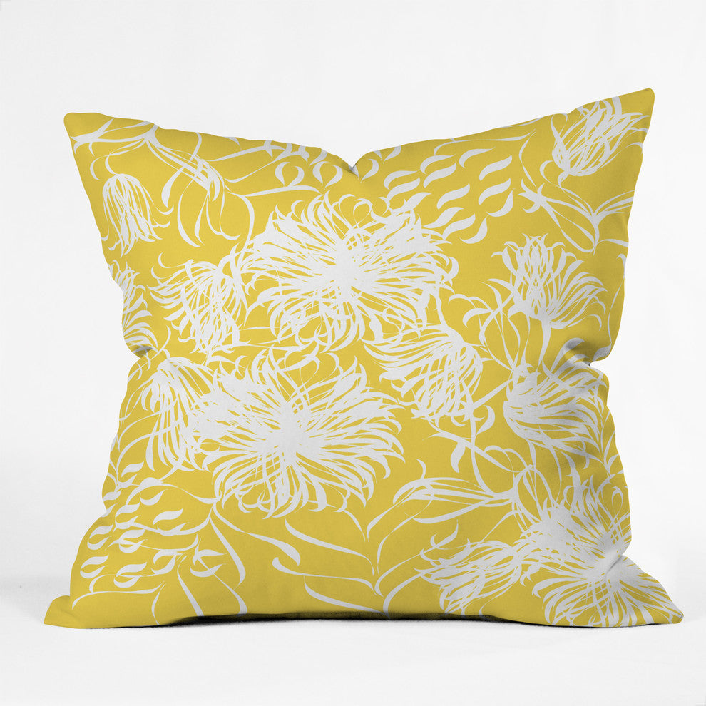 Vy La Bright Breezy Yellow Outdoor Throw Pillow