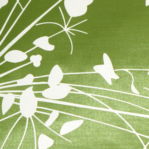 Pillow Decor - Green with White Spring Flower and Ferns Pillow