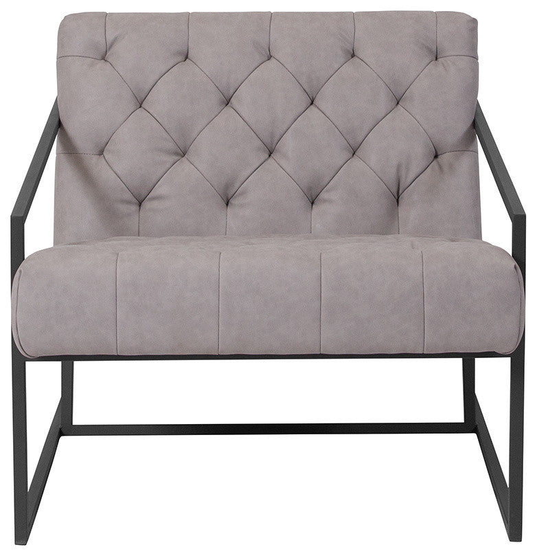 Hercules Madison Series Retro White Leather Tufted Lounge Chair